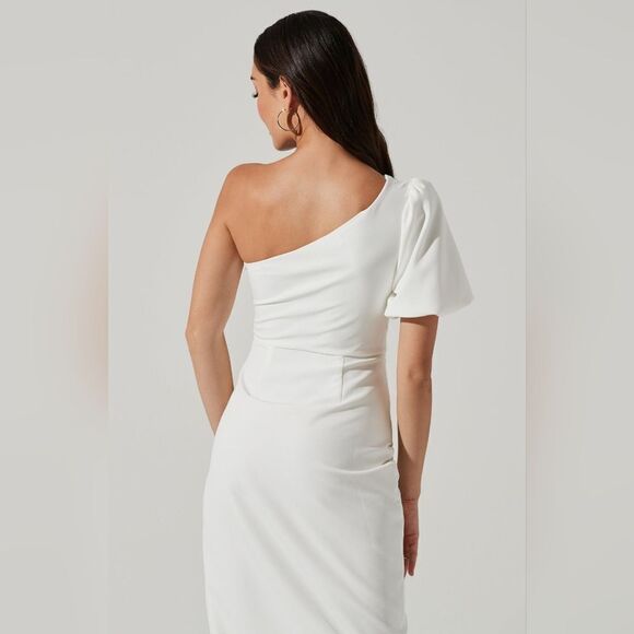NWOT ASTR JOELLE ONE SHOULDER MIDI DRESS - Picture 6 of 8